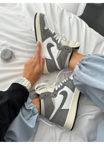 КРОССОВКИ ЖЕНСКИЕ NIKE AIR JORDAN 1 HIGH WASHED HERITAGE НАЙК АИР ДЖОРДАН No Brand белые демисезоны (368869997)