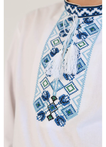 Белая детская вышиванка для мальчика макар Piccolo узор орнамент хлопок (352261659)