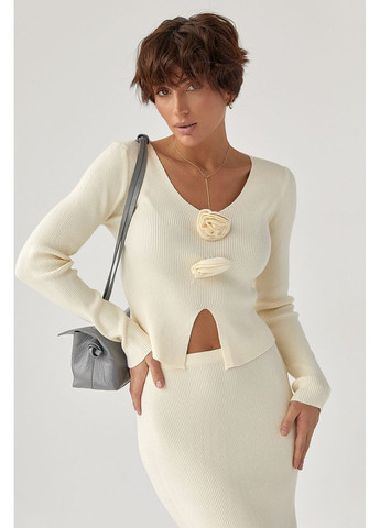 Приталенный костюм в рубчик из кофты и юбки Lurex Костюм-двойка (370377275)