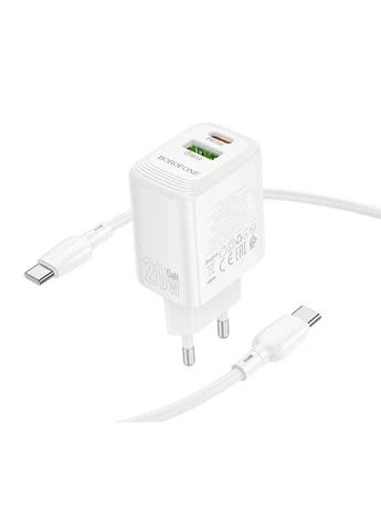 Сетевой зарядное устройство BOROFONE PD20W QC3.0 2xUSB 20 Вт Белый No Brand BN27 Fuente (401165827)