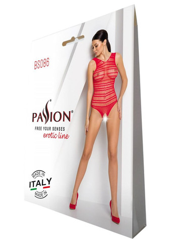 Бодістокінг з доступом BS086 red, вертикальна сітка, виріз на спинці Passion (297572509)