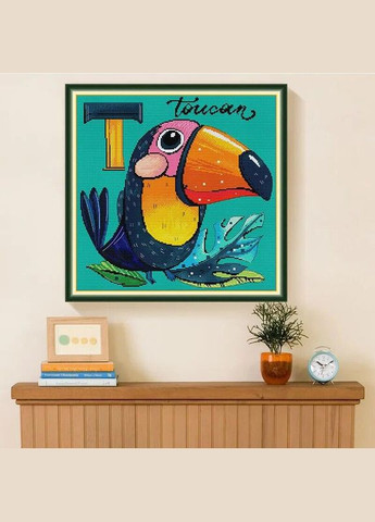 Набор для вышивания по нанесённой на канву схеме "Bigbilled Parrot". AIDA 14CT printed 40*40 см Joy Sunday (313614288)