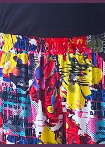 Короткі чоловічі шорти для літа, тканина холодок масло, з кишенями пояс на резинці, яскраві абстракції No Brand (342329653)