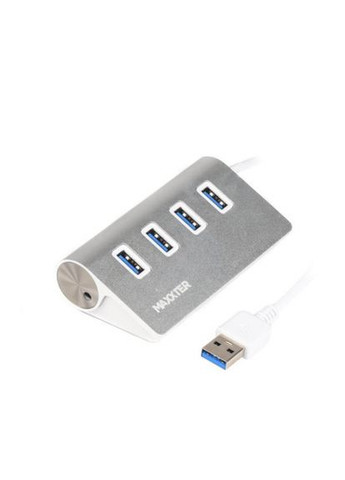 USB концентратор (Hub) 3.0 Maxter 4 порти метал, сріблястий No Brand (322577635)