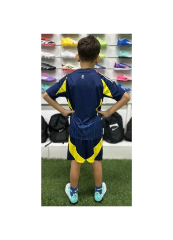 Футбольная форма детская Аль-Наср (Al Nassr) 2024-2025 выездная темно-сине-желтая F0099 Forma (397558748)