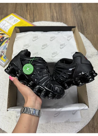 Черные демисезонные кроссовки мужские nike shox tl black найк шокс тл черные No Brand