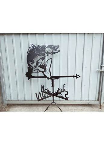 Флюгер на будинок Лосось, флюгер на дах з металу 3 мм. No Brand (368896674)