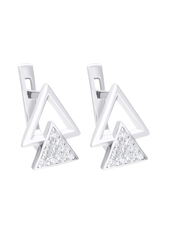 Сережки "Трикутники" зі срібла та фіанітами UMAX (289351483)