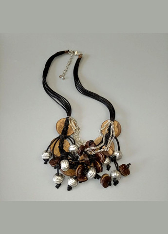 Намисто ручної роботи з кокосового дерева і металу бохо арт хіппі+подарунок No Brand (342384755)