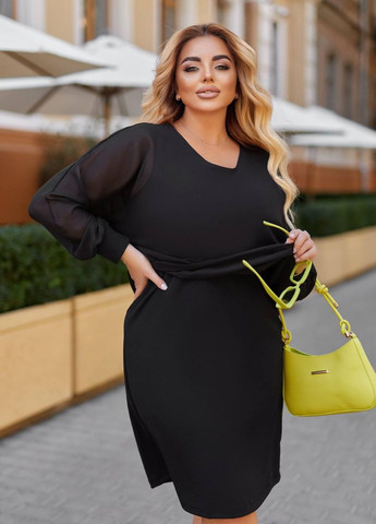 Черное повседневный платье меди свободного кроя Tik-Tak