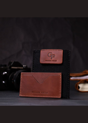 Кард-кейс з натуральної шкіри для візиток з двома відділеннями коричневий (sku_11666) No Brand (330012804)