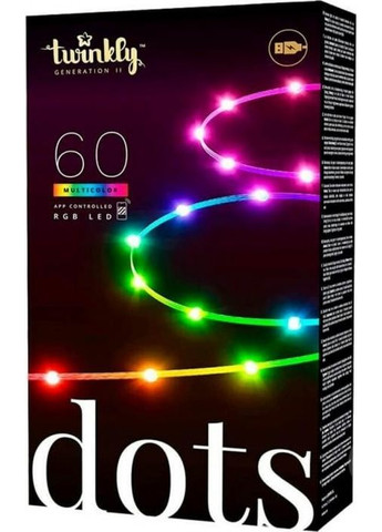 Гірлянда Smart LED Dots Lights RGB 60 IP20 3м кабель прозорий без БР Twinkly (360396343)