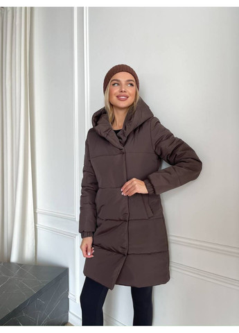 Коричнева зимня ✨жіноча зимова куртка з плащівки на синтепоні заміри в описі✨ куртка-пальто DK/DL Мода без кордонів