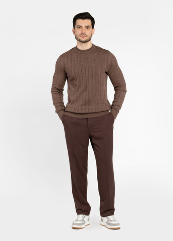 Коричневий зимовий джемпер чоловічий коричневий Arber Crew-neck AKS-M-04