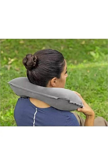 Надувная флокированная подушка 67006, 37 х 24 х 10 см, серая Bestway (301916718)