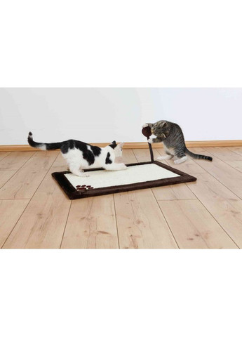 Дряпка-килимок для котів з м_ячиком на пружині сизаль/плюш коричнева 70х45 см Trixie (362701252)