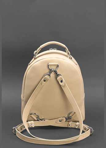 Шкіряний жіночий міні-рюкзак Kylie Світло-бежевий краст (A-027944) BlankNote (330144431)