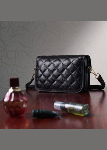 Модна жіноча сумка з оригінальною клямкою з натуральної шкіри 22671 Чорна Vintage (331913062)