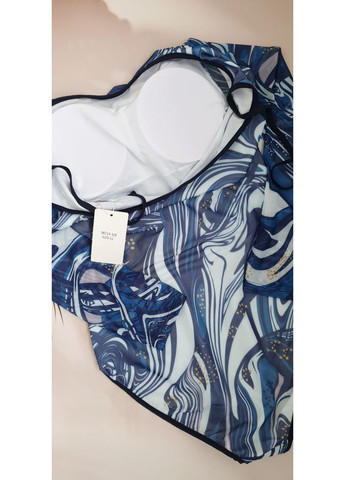 Синій літній суцільний жіночий купальник з spf-35 захистом суцільний No Brand