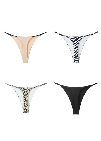 Трусики Monaco, Двошарові V-подібні стрінги з високою посадкою на бавовняній основі No Brand Трусики Monaco зебра (360428691)