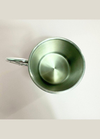 Кружка металлическая с карабином "Я здесь Boss" 300 мл Серебряная No Brand (324263532)