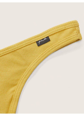 Трусики-стрінги жіночі PINK гірчичні XS Victoria's Secret (316659372)