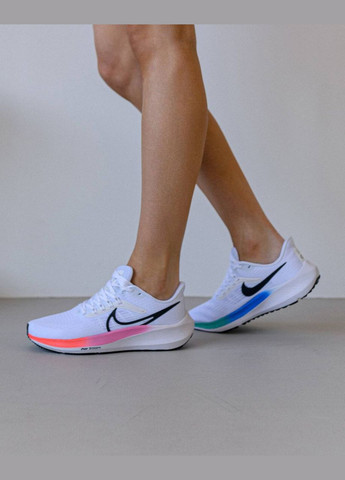 Белые демисезонные кроссовки женские, вьетнам Nike Air Zoom White Black Rainbow