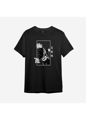 Чорна демісезонна футболка аніме з принтом "gojo satoru" - манга jujutsu kaisen 5 (1058720380-an4) ТiШОТКА