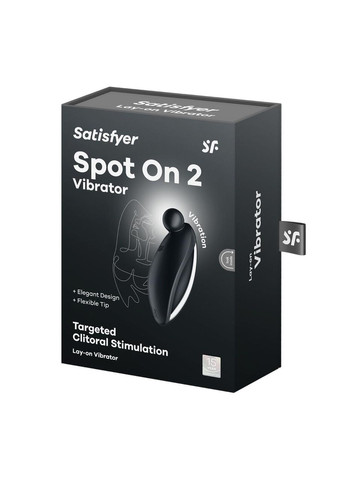 Вібратор для зовнішньої стимуляції Spot On 2 Black, дуже потужний, гнучкий відросток Satisfyer (303881069)