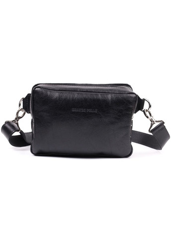 Сумка бананка прямоугольного формата из качественной натуральной кожи 22576 Черный Grande Pelle (331907145)