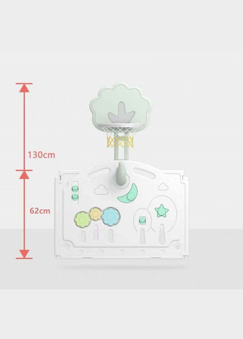 Пластиковий манеж для дітей (вбудоване баскетбольне кільце) — ігрове для малюків 165х205х62 Білий 4M (348322301)
