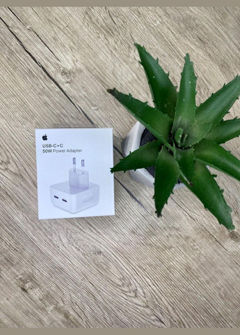 Быстрая Зарядка, Адаптер для iPhone Power Adapter USB-C+C 50W No Brand (346483772)