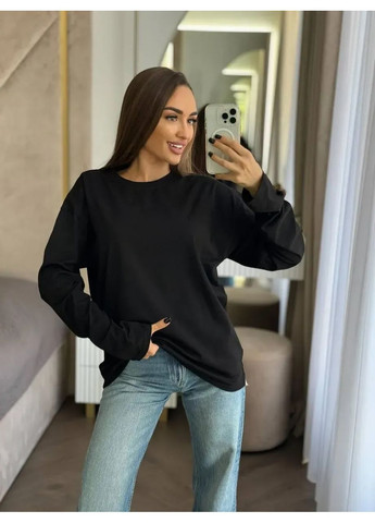 Лонгслів жіночий оверсайз, спущений рукав, колір чорний HiBrand (371014197)