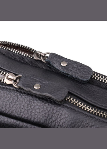 Містка чоловіча сумка на плече з натуральної шкіри 23022 Чорний Vintage (355793941)