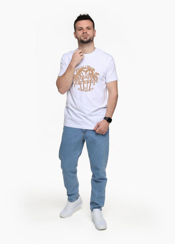 Біла футболка з принтом чоловіча cju21329 білий CLUB JU