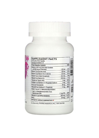 Мультивитамины для беременных и кормящих женщин,, Basic Prenatal, 90 капсул Thorne Research (326055111)