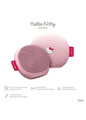 Электронная ультразвуковая щетка для лица Sonic Facial Brush 4 в 1 by Hello Kitty, pink GESKE (386485613)