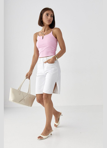 Жіночі джинсові шорти з розрізами Lurex (336678831)