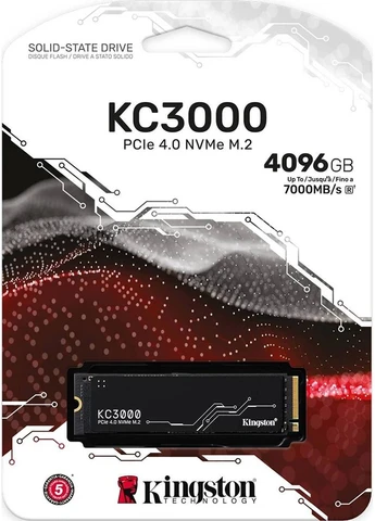 Накопичувач SSD M.2 4TB PCIe 4.0 KC3000 NVMe (SKC3000D/4096G) Kingston (360424702)