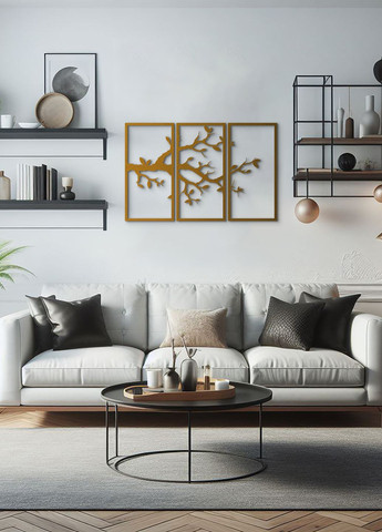 Декор в комнату, деревянная картина на стену "Ветвь вишни картина модульная", стиль минимализм 30х45 см Woodyard (292113872)