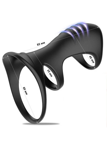 Силиконовая насадка на член с дополнительной стимуляцией точки G насадка на пенис для продления эрекции Черная No Brand (314874536)