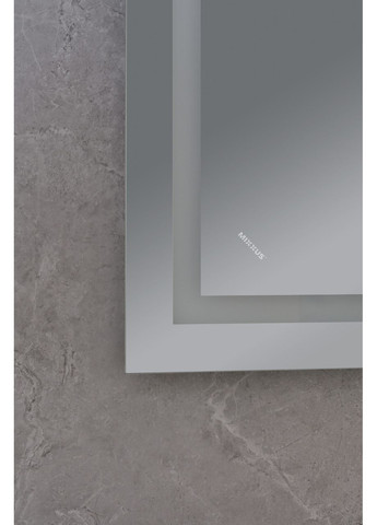 Дзеркало WARM MR02-90x70 з Led Touch, Anti-fog, димером, регулятором яскравості, годинником (MI6673) Mixxus (322005052)