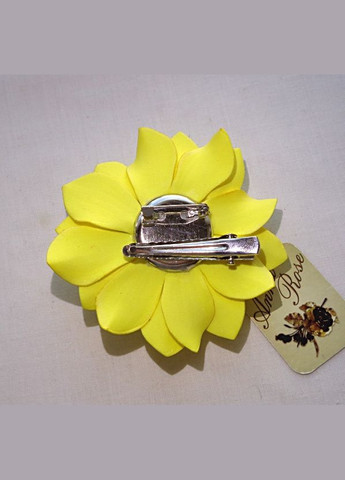 Брошка та шпилька з квіткою з фоамірану ручної роботи "Жовта Жоржина" No Brand (349843322)