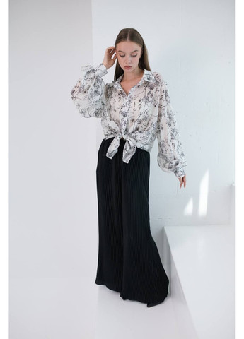Комплект шовкові штани-плісе + напівпрозора сорочка з тенселу 💫💫💫 Україна (372045815)