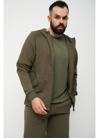 Спортивний костюм чоловічий ТРІЙКА літо SUMMER з кофтою на замку + шорти + футболка хакі Handy Wear (293510734)