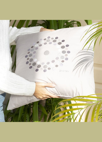 Подушка декоративная см Energy антиаллергенная серая с вышивкой стильная IDEIA (342128708)