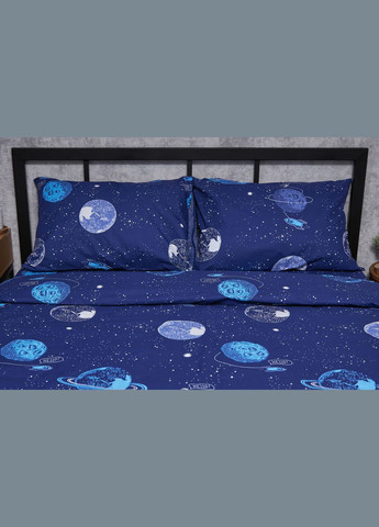 Комплект постельного белья Бязь Gold Люкс «» семейный 143х210х2 наволочки 4х50х70 (MS-820004823) Moon&Star Planets (293147953)