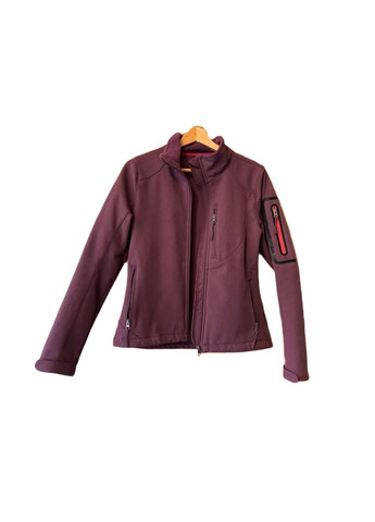 Бордова демісезонна куртка softshell водовідштовхувальна та вітрозахисна для жінки bionic-finish® eco 23341845 бордовий Crane