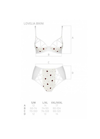 Белый демисезонный эротический комплект с рисунком lovelia bikini white - cherrylove Passion