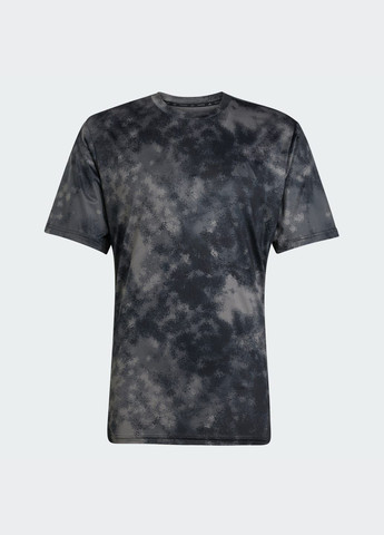Чорна футболка train essentials seasonal all over print adidas